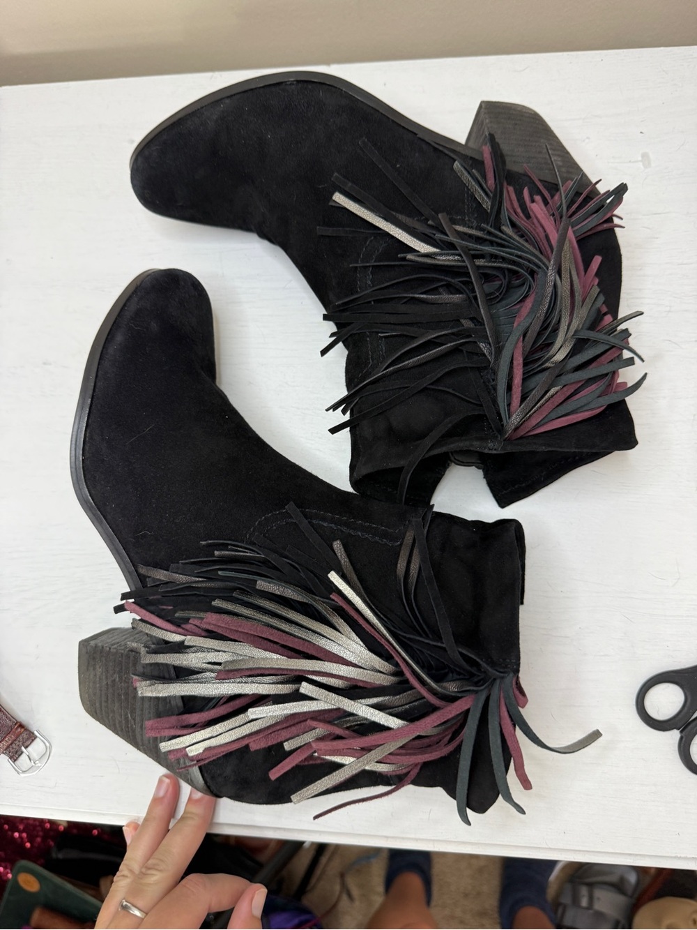 Sam Edelman Women's Louie Boot Roll Down Fringe sz 11 - Picture 9 of 10
